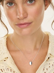 Oliver Bonas Silver Tone Zabel Pebble Pendant Necklace - Image 3 of 3