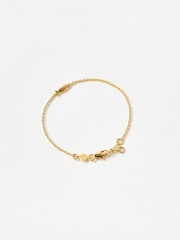 Oliver Bonas Gold Otto Textured Fish Gold Plated Chain Bracelet - Image 2 of 4