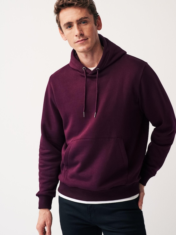 Purple Overhead Hoodie Jersey Cotton Rich Overhead Hoodie - Image 1 of 8