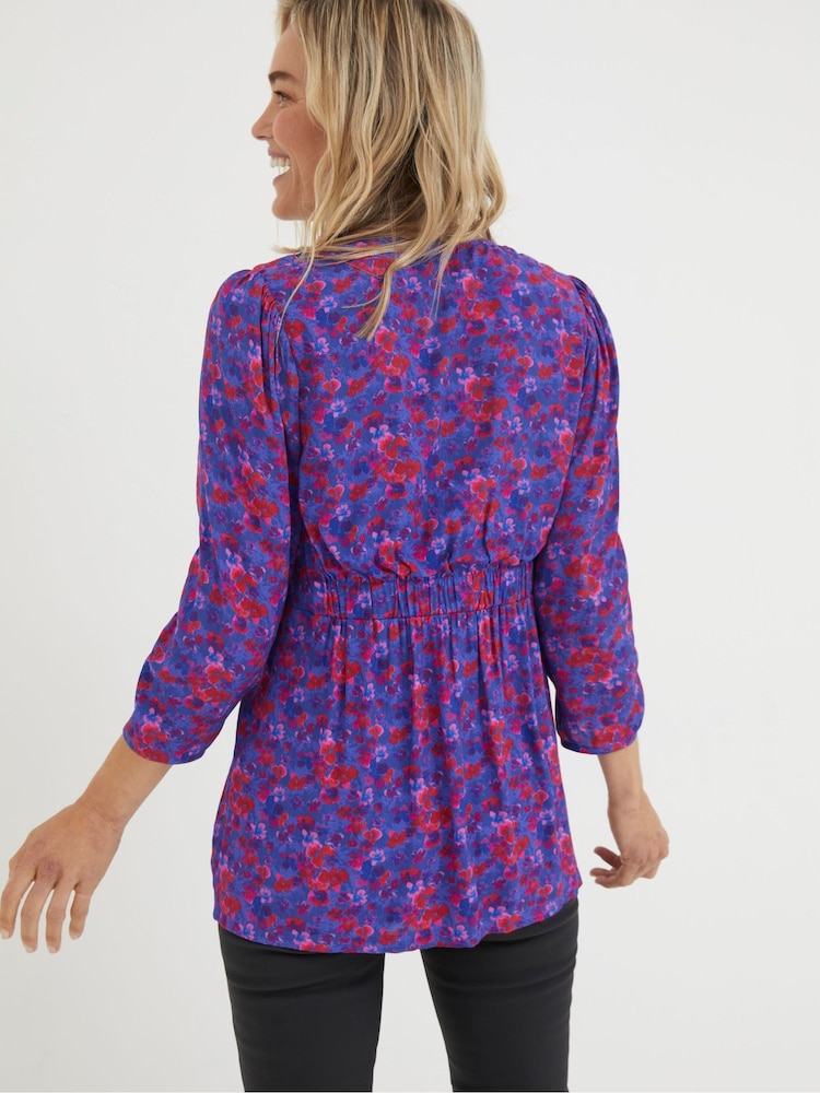 FatFace Purple Frankie Painterly Blouse - Image 2 of 5