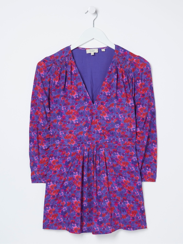 FatFace Purple Frankie Painterly Blouse - Image 5 of 5