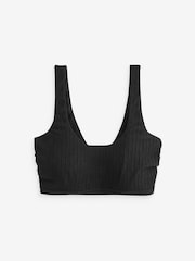 Black Rib DD+ Wired Crop Bikini Top - Image 8 of 9