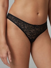 Black Thong Lace Knickers 4 Pack - Image 1 of 6