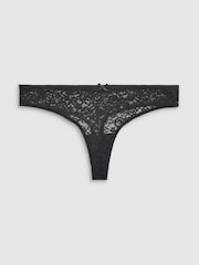 Black Thong Lace Knickers 4 Pack - Image 4 of 6