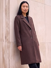Roman Brown Smart Single Breasted Coat - Image 2 of 4