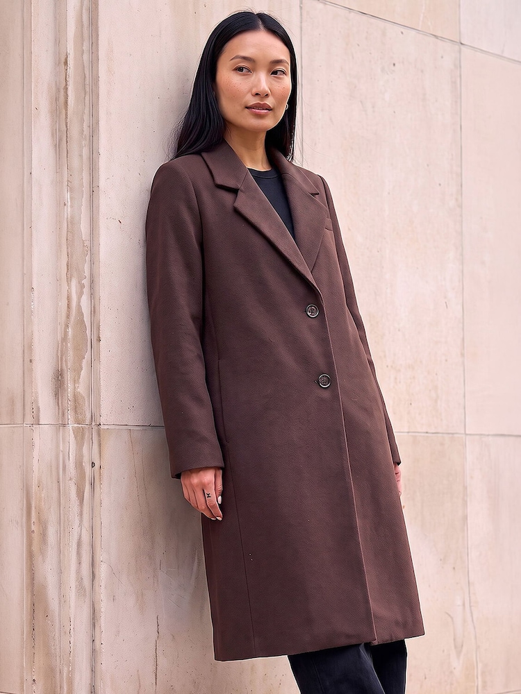 Roman Brown Smart Single Breasted Coat - Image 2 of 4 Roman Brown Smart Single Breasted Coat - Image 2 of 4