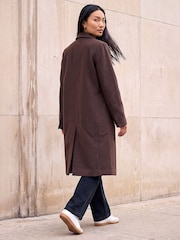 Roman Brown Smart Single Breasted Coat - Image 3 of 4