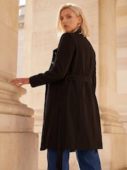 Roman Black Petite Wrap Coat - Image 3 of 4