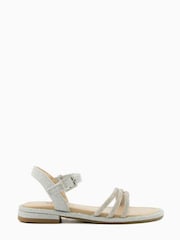 Dune London Silver Novaliie Embellished Rope Sandals - Image 1 of 4