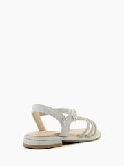 Dune London Silver Novaliie Embellished Rope Sandals - Image 3 of 4