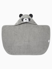 MORI Grey Panda Bear Organic Cotton Super Soft Kids Hooded Towel - Image 3 of 4