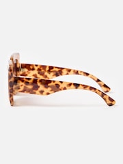 Oliver Bonas Brown Tort Oversized Square Sunglasses - Image 5 of 6