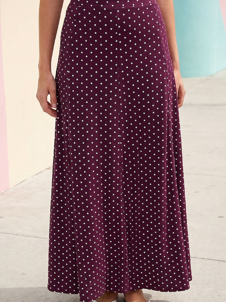Roman Red Polka Dot Midi Skirt - Image 1 of 4 Roman Red Polka Dot Midi Skirt - Image 1 of 4
