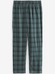 Stone Natural/Navy Blue/Green Check Cotton Pyjamas Set - Image 7 of 8