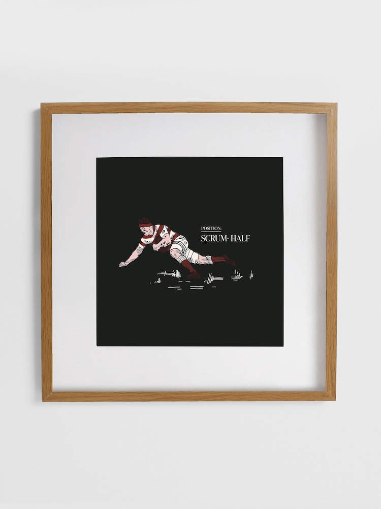Joules Green The Playmaker Wood Mounted Framed Print Wall Art - Image 2 of 4