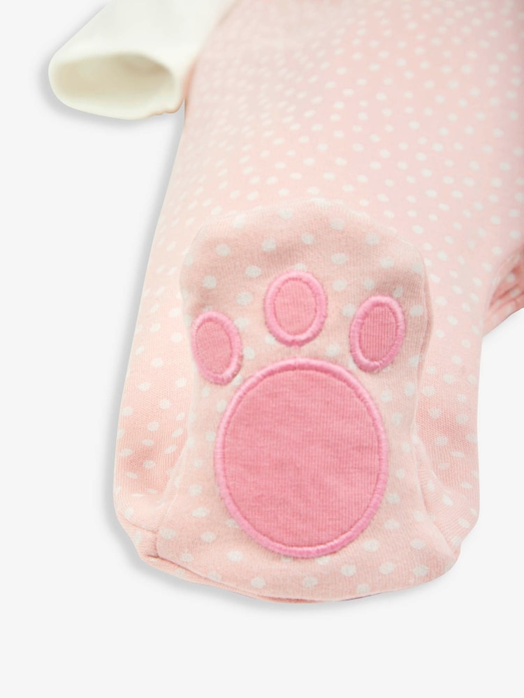 JoJo Maman Bébé Pink 2-Piece Mouse Dungaree Set - Image 5 of 5