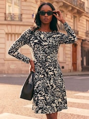 Roman Black Petite Abstract Dress - Image 1 of 4