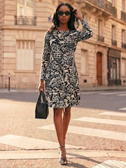 Roman Black Petite Abstract Dress - Image 2 of 4