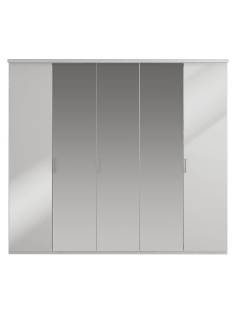Wiemann Peyton Grey Glass and Mirror Semi Fitted 5 Door Wardrobe - Image 2 of 4
