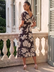 Roman Brown Petite Chiffon Dress - Image 2 of 4