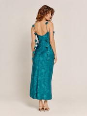 Robe longue à bretelles en satin et jacquard Original London Petal - Image 2 de 4