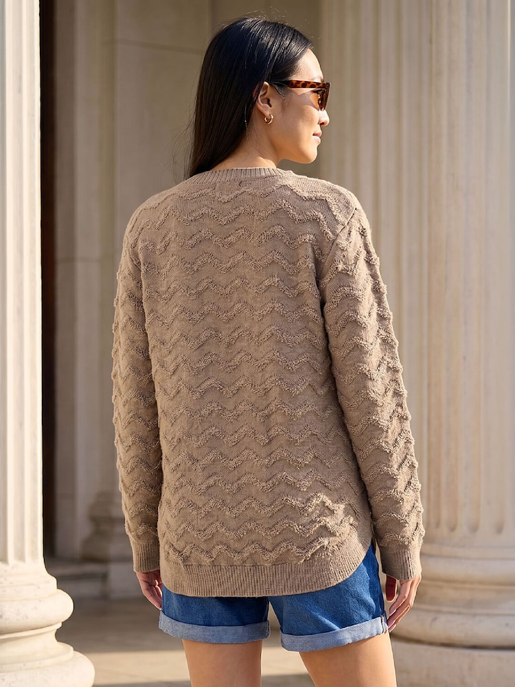 Roman Shimmer Wave Curved Hem Knit Jumper - 4суретінің 2 суреті Roman Shimmer Wave Curved Hem Knit Jumper - 4суретінің 2 суреті
