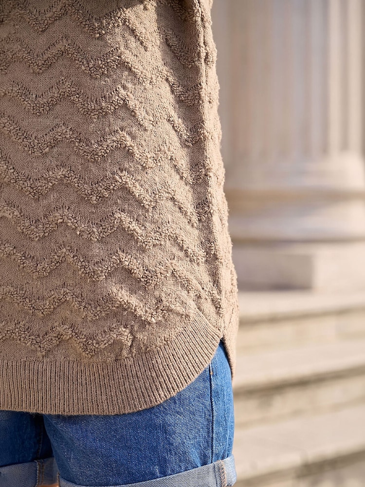 Roman Shimmer Wave Curved Hem Knit Jumper - 4суретінің 4 суреті Roman Shimmer Wave Curved Hem Knit Jumper - 4суретінің 4 суреті
