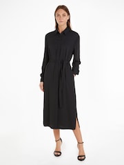 Calvin Klein Recycled Utility Black Shirt Dress - Image 1 of 6