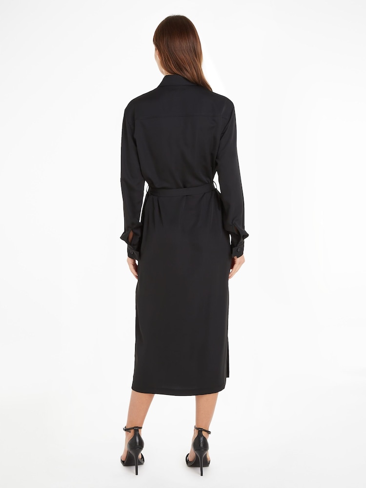 Calvin Klein Recycled Utility Black Shirt Dress - Image 2 of 6