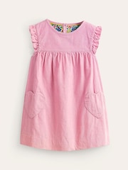 Boden Pink 100% Cotton Woven Heart Pocket Dress - Image 1 of 3