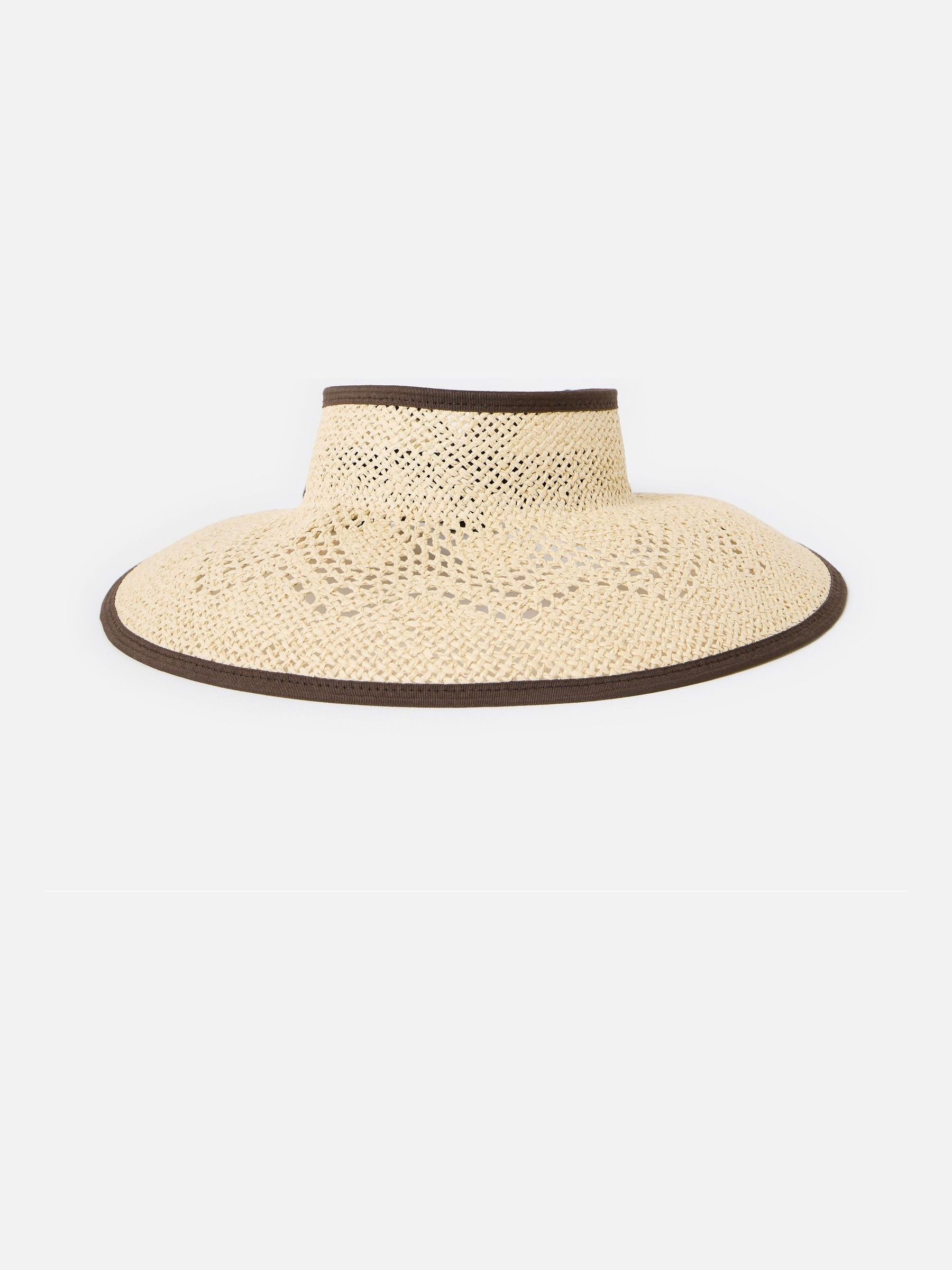Buy Oliver Bonas Natural Cream Open Weave Large Packable Sun Visor