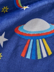 Catherine Lansfield Blue Teddy Lost In Space Cosy Fleece Throw - Image 3 of 4