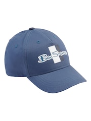 Ben Sherman Blue Mod Script 100% Cotton Baseball Cap - Image 1 of 3