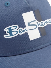 Ben Sherman Blue Mod Script 100% Cotton Baseball Cap - Image 3 of 3