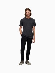 AllSaints Grey Marl 100% Cotton Brace Crew T-Shirt - Image 3 of 6