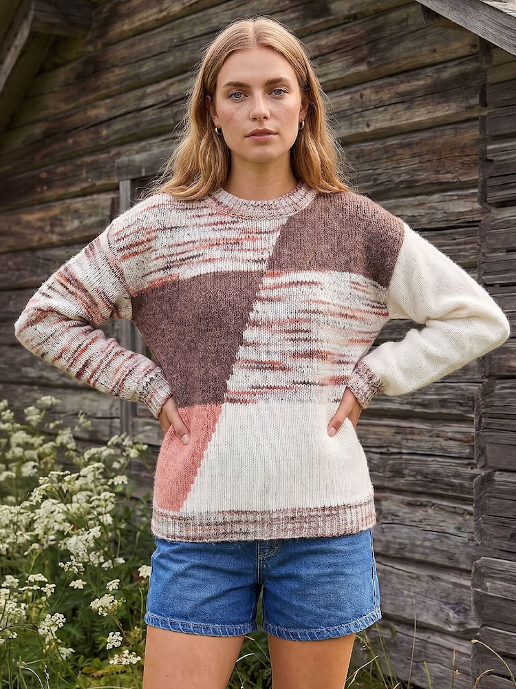 Roman Natural Textured Knit Jumper - Image 1 of 4 Roman Natural Textured Knit Jumper - Image 1 of 4