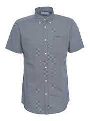 Barbour® Navy Shell Print Short Sleeve 100% Cotton Shirt - Image 5 of 6