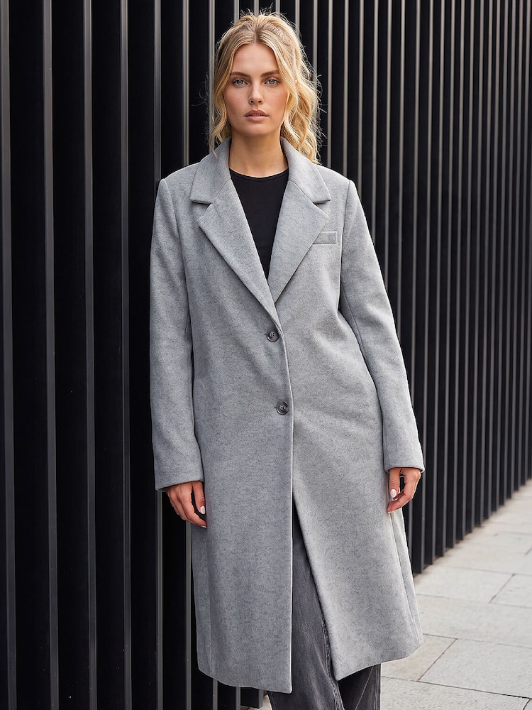 Roman Grey Smart Single Breasted Coat - Image 1 of 4 Roman Grey Smart Single Breasted Coat - Image 1 of 4