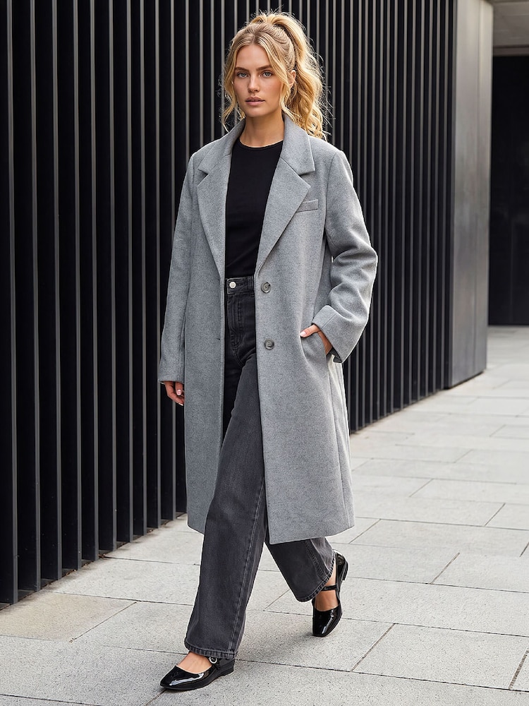 Roman Grey Smart Single Breasted Coat - Image 2 of 4 Roman Grey Smart Single Breasted Coat - Image 2 of 4