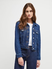 French Connection Blue Macee Micro Western Denim 100% Cotton Jacket - Image 1 of 6