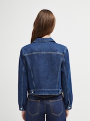 French Connection Blue Macee Micro Western Denim 100% Cotton Jacket - Image 2 of 6