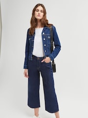 French Connection Blue Macee Micro Western Denim 100% Cotton Jacket - Image 3 of 6
