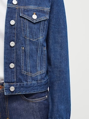 French Connection Blue Macee Micro Western Denim 100% Cotton Jacket - Image 4 of 6
