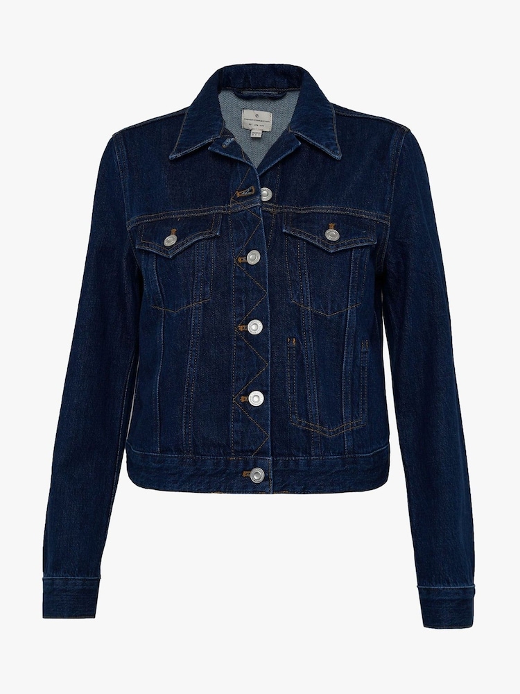 French Connection Blue Macee Micro Western Denim 100% Cotton Jacket - Image 6 of 6