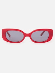 Oliver Bonas Red Oval Acetate Sunglasses - Image 1 of 5