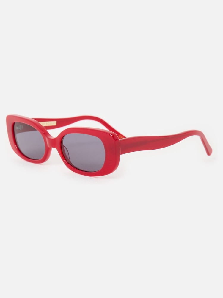 Oliver Bonas Red Oval Acetate Sunglasses - Image 2 of 5 Oliver Bonas Red Oval Acetate Sunglasses - Image 2 of 5