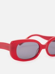 Oliver Bonas Red Oval Acetate Sunglasses - Image 5 of 5