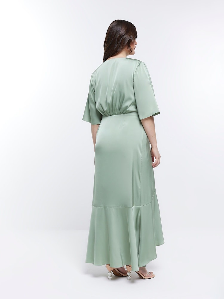 Grün - River Island Brautjungfernkleid mit Wasserfallausschnitt und Wickeldesign, Pink - Bild 2 von 5 Grün - River Island Brautjungfernkleid mit Wasserfallausschnitt und Wickeldesign, Pink - Bild 2 von 5