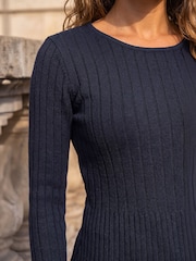 Roman Blue Soft Ribbed Knit Top - Image 4 of 4