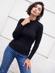 Roman Black Petite Cable Knit Jumper - Image 1 of 4